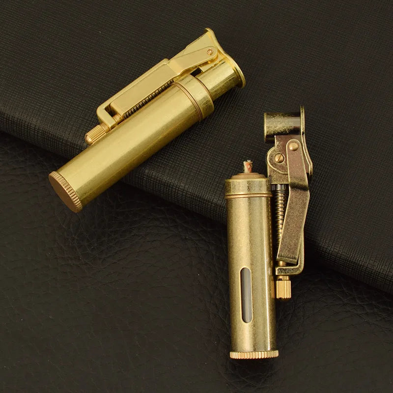 Metal Creative Vision Transparent Large-Capacity Kerosene Lighter Retro Grinding Wheel Old-Fashioned Nostalgic Lighter Mens Gift